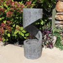 Sunnydaze Showering Spiral Electric Water Fountain with LED Light - 31"