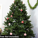 red/white glitter christmas ball ornaments