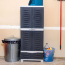 Sunnydaze 3-Shelf Plastic Lockable Storage Cabinet - 57.5"