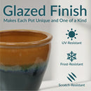 Sunnydaze Glazed Ceramic Planter with Drainage Holes - Set of 2