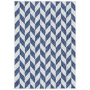 5x7 Sunnydaze Geometric Affinity Indoor/Outdoor Patio Area Rug in Steel Blue