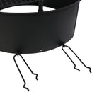 Sunnydaze 36" Metal Campfire Ring with Rotating Detachable Cooking Grate - Steel