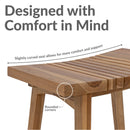 Sunnydaze 19" Teak Shower Bench Seat for Indoor or Outdoor Use