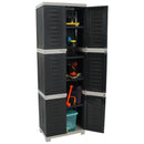 Sunnydaze 4-Shelf Plastic Lockable Storage Cabinet - 72"