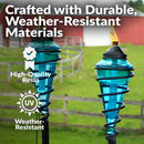 Sunnydaze Adjustable Height Metal Swirl Glass Outdoor Lawn Patio Torch