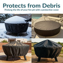 Sunnydaze Heavy-Duty Outdoor Round Fire Pit Cover - Black