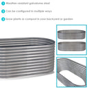 Sunnydaze Stackable Galvalume Steel Raised Garden Bed - Oval