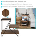 Sunnydaze Side Table with Faux Woodgrain Shelves - 21” H