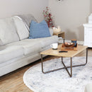 Sunnydaze Industrial Coffee Table with Cross Legs - Brown