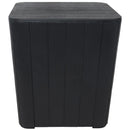 Front view of faux woodgrain storage box.