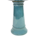 Sunnydaze Calais Glazed Ceramic Bird Bath - Jade Green - 25" H