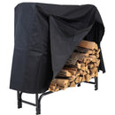 Sunnydaze Outdoor Firewood Log Rack with Cover Combo - Black