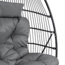 Sunnydaze Andrei Double Hanging Egg Chair with Cushion - Dark Gray