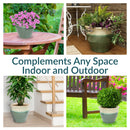 Sunnydaze Round Glazed Ceramic Planter with Drainage