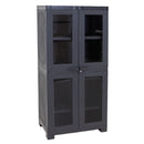 Sunnydaze Plastic Lockable Storage Cabinet with 3 Adjustable Shelves