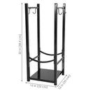 Sunnydaze Outdoor Firewood Storage Rack with Tool Holders