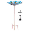 Sunnydaze Deck-Mounted/Staked Glass Bird Bath