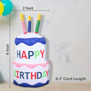 Sunnydaze Happy Birthday Cake Inflatable Outdoor Decoration - 4'