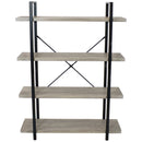 Sunnydaze 4-Tier Industrial Style Open Bookshelf - Oak Gray