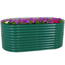 Sunnydaze Stackable Galvalume Steel Raised Garden Bed - Oval