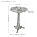 Sunnydaze Bird and Blossom Metal Bird Bath - Antique Gray - 13"