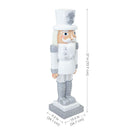 Sunnydaze Sterling the Silver Christmas Nutcracker Statue - 37" H