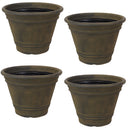 Sunnydaze Franklin Indoor and Outdoor Resin Planter, Sable Finish, 20-Inch Diameter