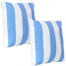 Sunnydaze 2 Square Outdoor Throw Pillow Covers - 17-Inch - Beach-Bound Stripe