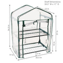 Sunnydaze Portable 2-Tier Mini Greenhouse for Outdoors - Clear