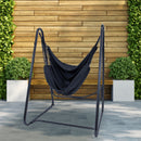 Sunnydaze Patio Hammock Chair with Stand for Outside - Steel A-Frame - Black