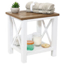Sunnydaze Bathroom Shower Bench with Storage Shelf