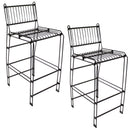 Sunnydaze Indoor/Outdoor Modern Metal Wire Bar Stool - Black
