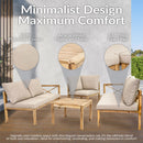 Sunnydaze 4-Piece Wood Patio Furniture Set – L-Shaped Outdoor Sofa Set
