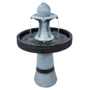 Sunnydaze Contemporary 2-Tone Outdoor Water Fountain with Light - 29.5"