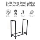 Sunnydaze Indoor/Outdoor Steel Firewood Log Holder - 30"