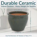 Sunnydaze Glazed Ceramic Planter with Drainage Holes - Set of 2