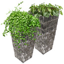 Sunnydaze Hyacinth Outdoor Poly-Wicker Planters - Set of 2