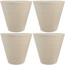 Sunnydaze Walter Ribbed Cone Indoor/Outdoor Planter Pot, Antique White Finish, 16-Inch Diameter
