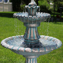 Sunnydaze Nouveau 2-Tier Outdoor Water Fountain  - 41" H - Green