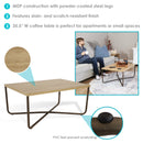 Sunnydaze Industrial Coffee Table with Cross Legs - Brown