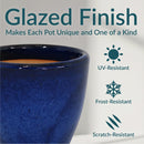 Sunnydaze Glazed Ceramic Planter with Drainage Holes - Set of 2