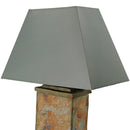 Sunnydaze 24" Outdoor Table Lamp - Gray Cotton Lampshade - Natural Slate