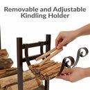 Sunnydaze Outdoor Log Storage Rack with Kindling Holder