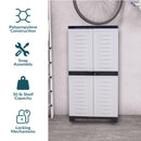 Sunnydaze Plastic Lockable Storage Cabinet with 3 Adjustable Shelves