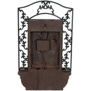 Sunnydaze French Lily Outdoor Wall Fountain with Battery Backup