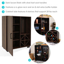 Sunnydaze Lavina Wine Bar Cabinet with Glass Rack and Bottle Storage Shelves