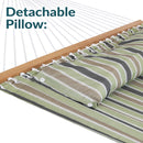 Sunnydaze 2-Person Quilted Fabric Double Hammock with Pillow