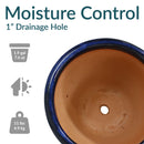 Sunnydaze Glazed Ceramic Planter with Drainage Holes - Set of 2