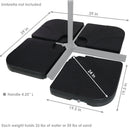 Sunnydaze Cantilever Offset Patio Umbrella Base Plate Weights - Set of 4