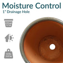 Sunnydaze Glazed Ceramic Planter with Drainage Holes - Set of 2